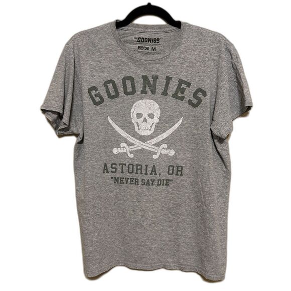 The Goonies Never Say Die Graphic T-Shirt Mens Medium Gray Ripple Junction - Picture 1 of 5